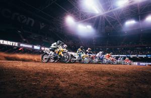 WSX Cardiff Patrick Cartwright at the start line with the other riders